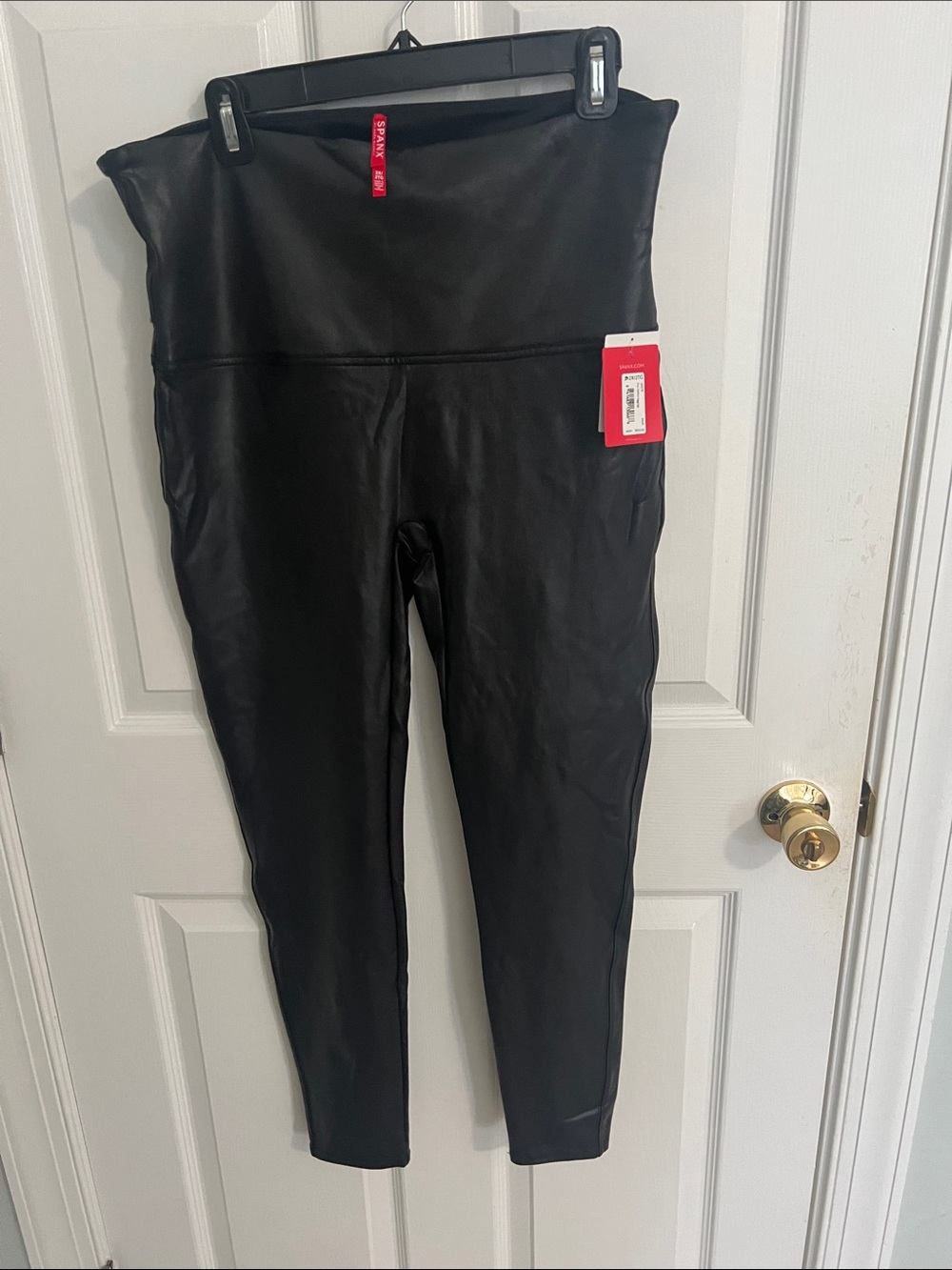 SPANX Black Faux-Leather High-Waist Leggings NWT